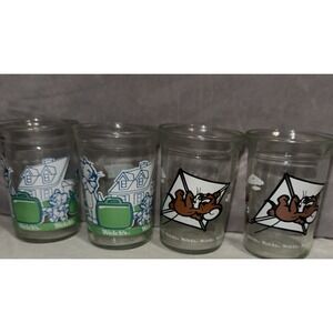 4 Vintage 1990 1993 Welch's Tom and Jerry Jelly Jar‎ Glasses